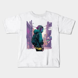 Japanese Street Cyberpunk Tokyo Streetwear2 Kids T-Shirt